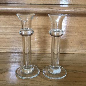 Brighton glass Candleholders (set of 2) -Brand New